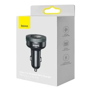 Baseus Încărcător Auto Transmițător FM Bluetooth Enjoy Car cu display LED Wireless U+U+3,5mm audio+TF Încărcător MP3 BT 5.0, 3.4A, Negru