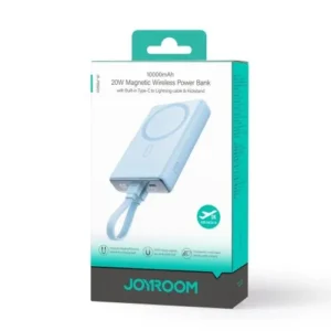 Joyroom Power Bank Încărcare Magnetică Wireless, MagSafe 15W, C+Lightning. PD 20W, 10000 mAh cu Cablu Type-C - Lightning (JR-PBM01), Blue