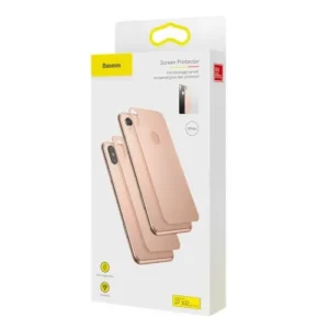 Baseus iPhone Xr 0.3 mm Full coverage curved T-Glass rear Protector, Gold