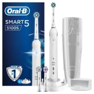 Periuță de dinți electrică Oral-B Smart 5 5100S cu 3 capete de înlocuire, etui, suport pentru smartphone, Alb EU