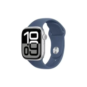 Apple Watch Series 10 GPS 42mm Carcasă Aluminiu, Silver Alu Case, Curea Sport Denim M/L EU MWWC3