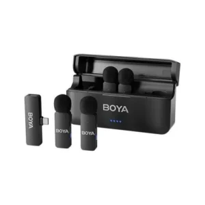BOYA BY-V4 microfon wireless 2.4GHz, 4 emițătoare, Negru